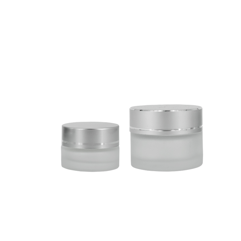 2019 Custom Clear Empty Cosmetic Storage Round Glass Jar with Lid