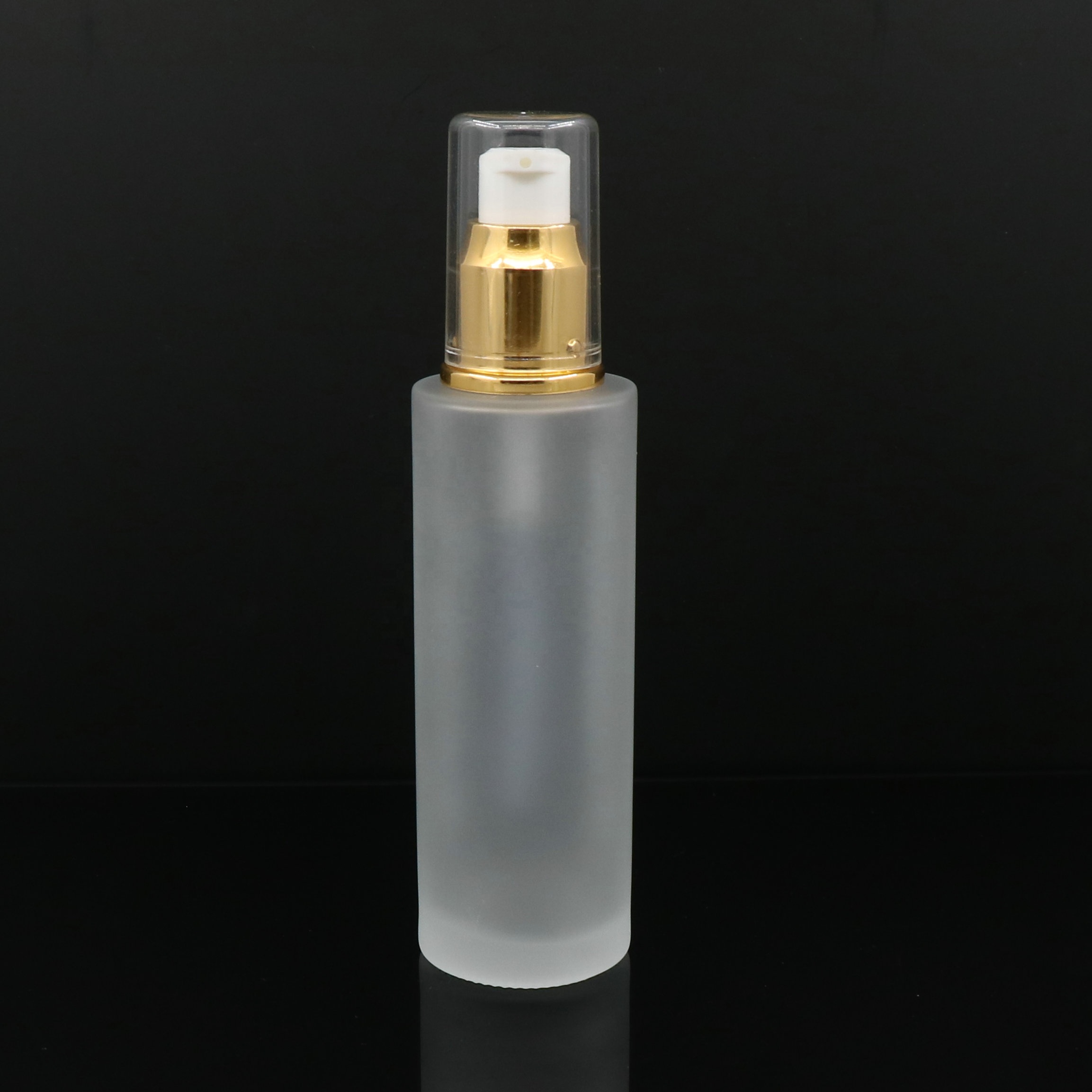 2019 High Quality Frosted Cylinder Skin Care glass Toner/ Essence pump Bottle,Acrylic Lotion bottle with pump for cosmetic use