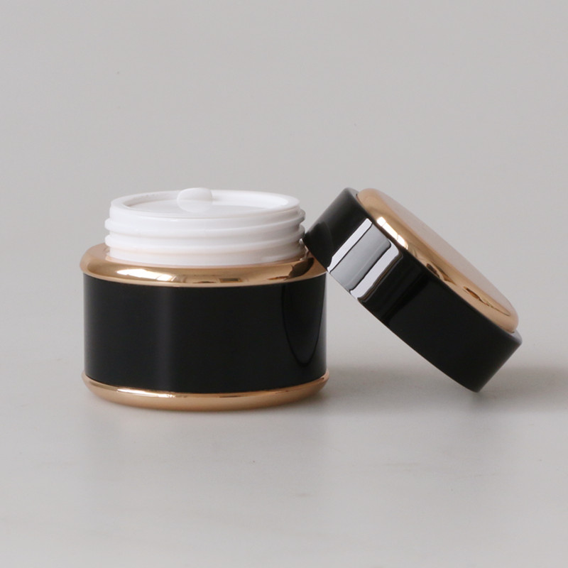2019 High end 30ml black cosmetic packaging plastic face cream jar