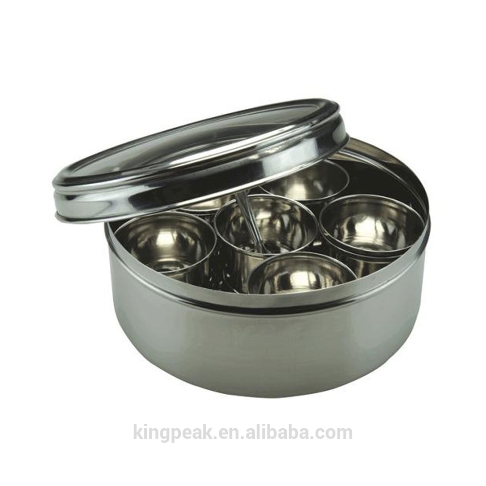 2019 Hot Sale Stainless Steel Masala Spice Container herbs and spices Jars Stainless Steel Food Storage Spice Jars