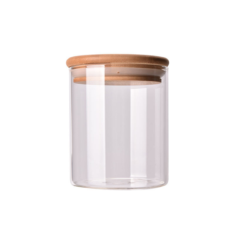 2019 Hot-sale 300ml 500ml 860ml 1200ml Transparency Glass Storage With Bamboo lid