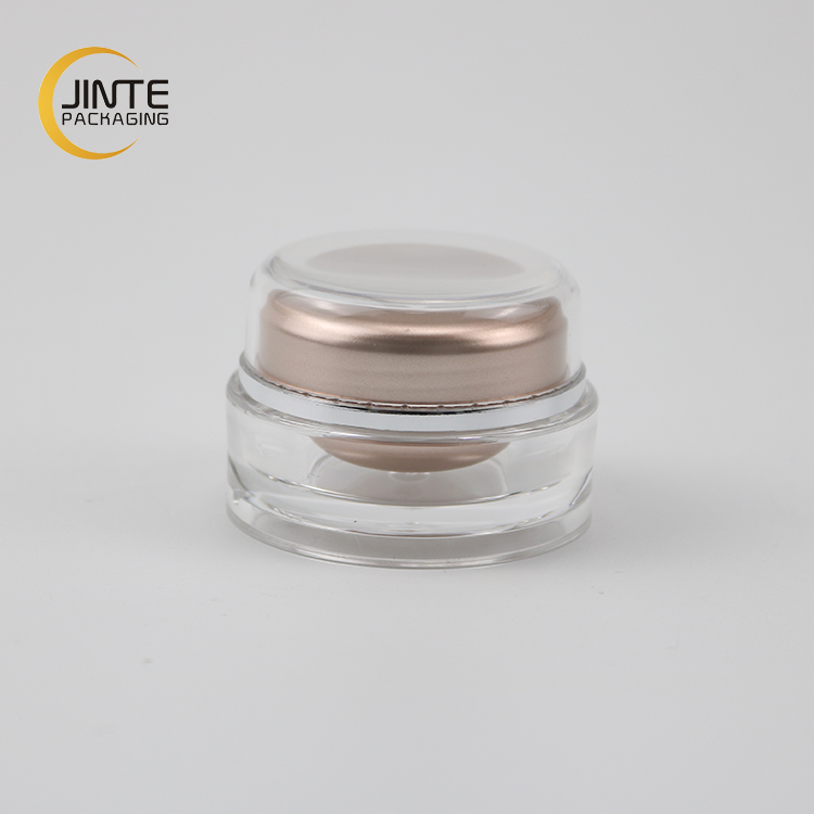 2019 New Product Cosmetic Packaging Samples Jar 10ml Rose Gold Acrylic Cream Jar