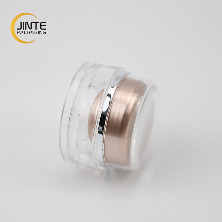 2019 New Product Cosmetic Packaging Samples Jar 10ml Rose Gold Acrylic Cream Jar