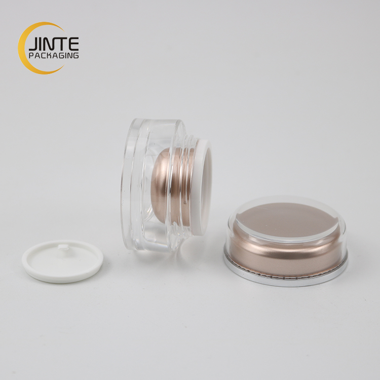 2019 New Product Cosmetic Packaging Samples Jar 10ml Rose Gold Acrylic Cream Jar