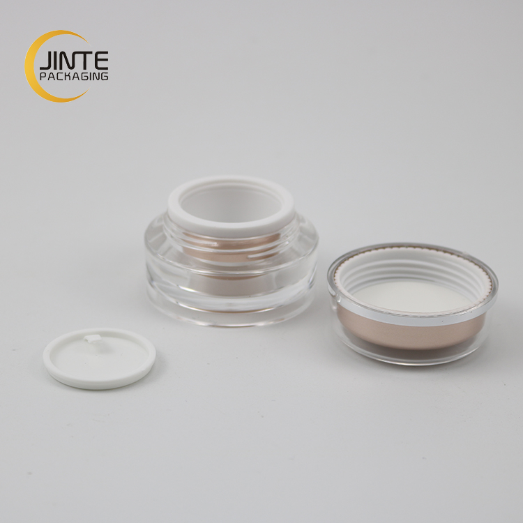 2019 New Product Cosmetic Packaging Samples Jar 10ml Rose Gold Acrylic Cream Jar