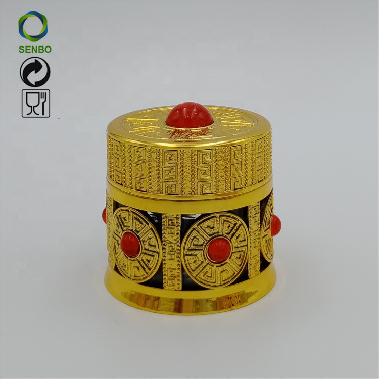 2019 New Style Saffron Glass Packing Bottle with Gold Lid Hemp Herb Glass Packing Container With Plastic Lid