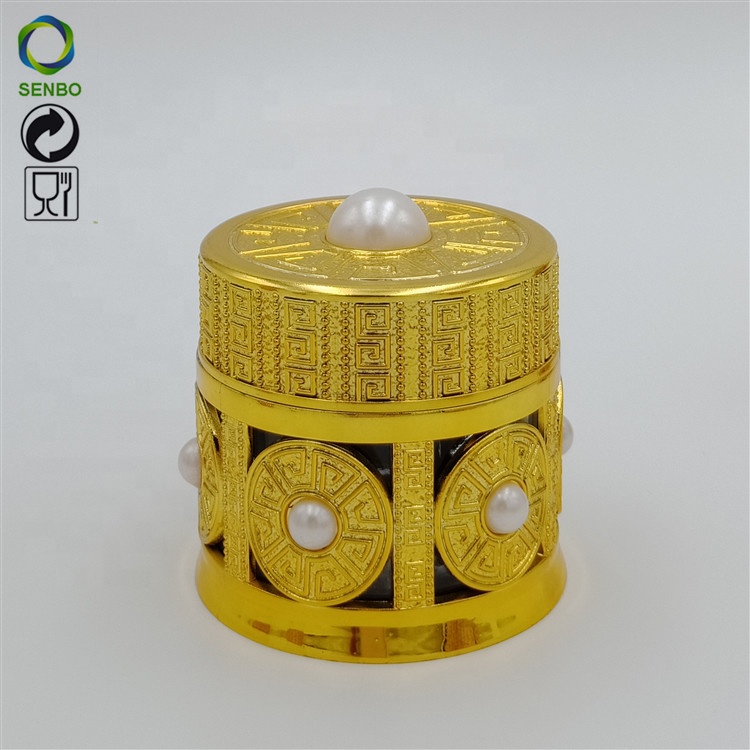 2019 New Style Saffron Glass Packing Bottle with Gold Lid Hemp Herb Glass Packing Container With Plastic Lid