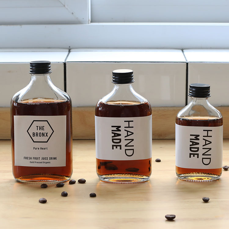 2019 New wine bottle clear glass juice bottles with screw cap