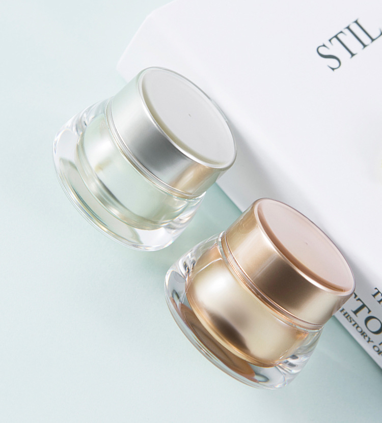 2019 Popular 7g gold silver clear cream plastic acrylic jars cosmetics jars with lids, luxury jars