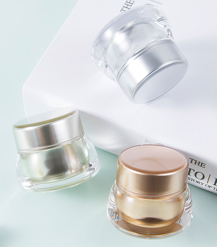 2019 Popular 7g gold silver clear cream plastic acrylic jars cosmetics jars with lids, luxury jars