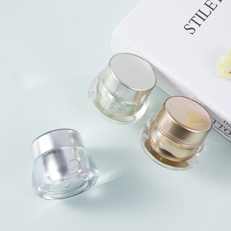 2019 Popular 7g gold silver clear cream plastic acrylic jars cosmetics jars with lids, luxury jars