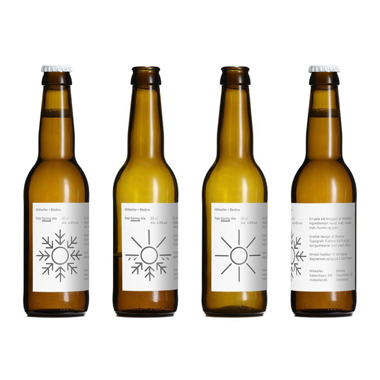 2019 Wholesale Custom Color Size Hot Stamping Amber Glass Beer Bottle