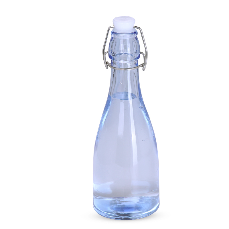 2019 best selling cheap stocked flip top cooking oil round glass bottle swing top 250ml 500ml 750ml 1000ml for juice milk