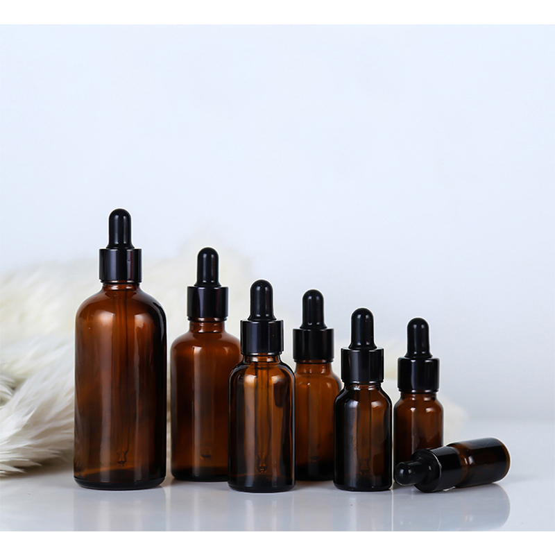 2019 best selling empty clear amber green blue dropper glass cosmetics jar bottle  unbreakable for oil 5ml 15ml 30ml