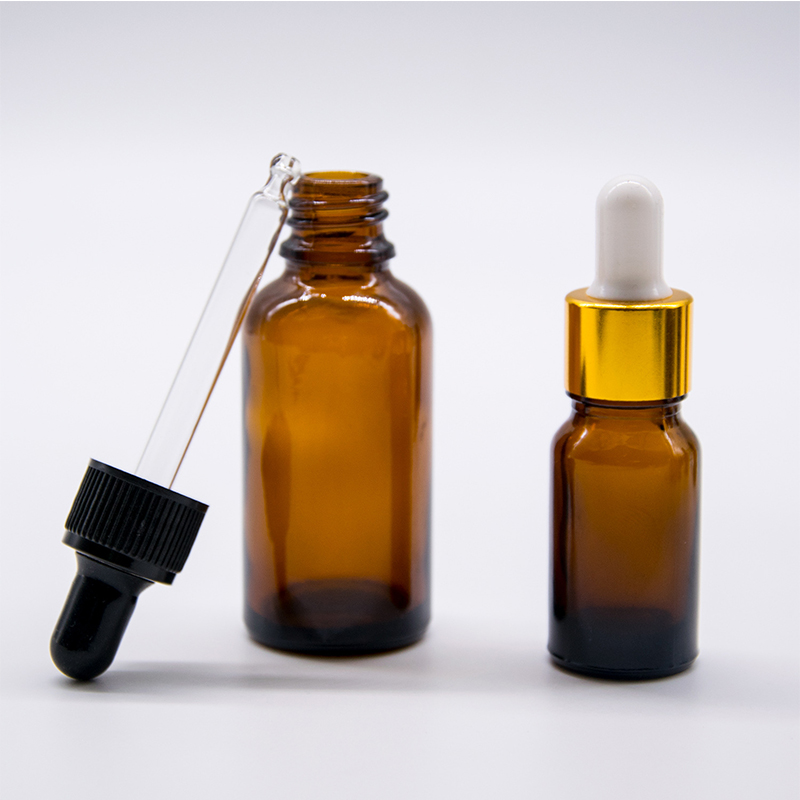2019 best selling empty clear amber green blue dropper glass cosmetics jar bottle unbreakable for oil 5ml 15ml 30ml