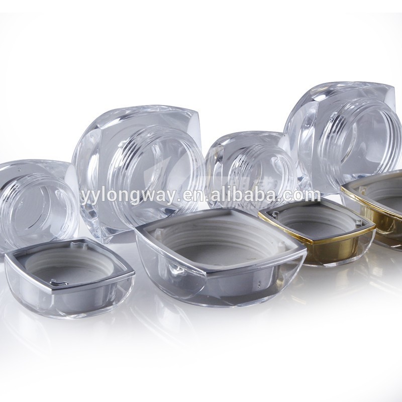 2019 china AS square transparent cosmetic cream 5g plastic jar