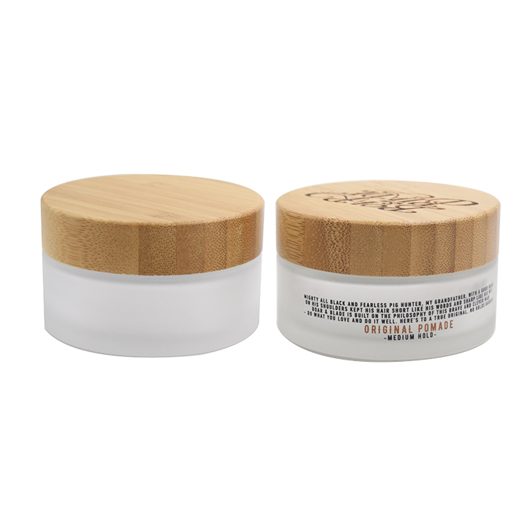 2019 custom made clear frosted 5g 15g 30g 50g 100g glass cosmetic cream jar with nature bamboo lids