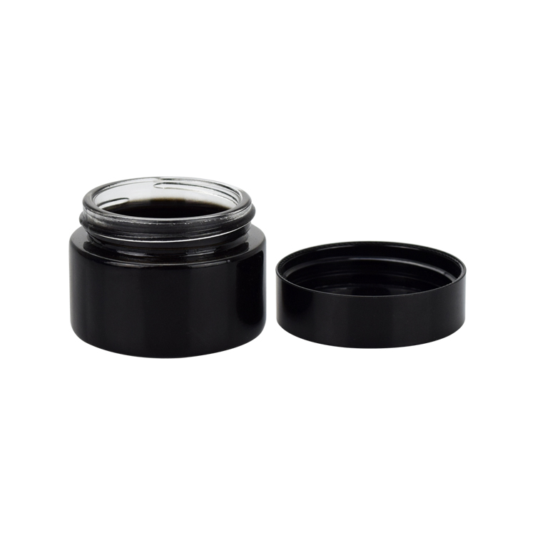 2019 high grade black 5g 10g 15g 20g 30g 50g 100g glass cosmetic cream ointment jar with plastic cap