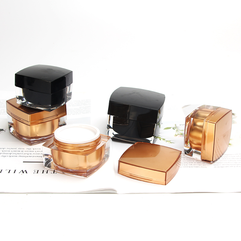 2019 hot new products empty 5g 10g 15g 30g 50g square black plastic acrylic cream cosmetic jar packing Plastikglas