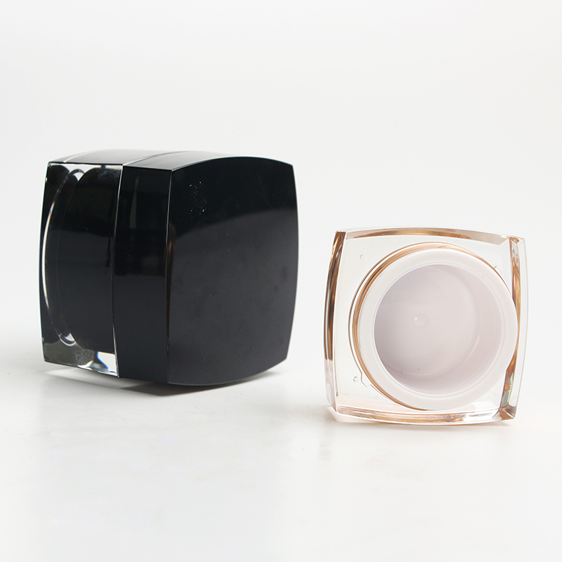 2019 hot new products empty 5g 10g 15g 30g 50g square black plastic acrylic cream cosmetic jar packing Plastikglas