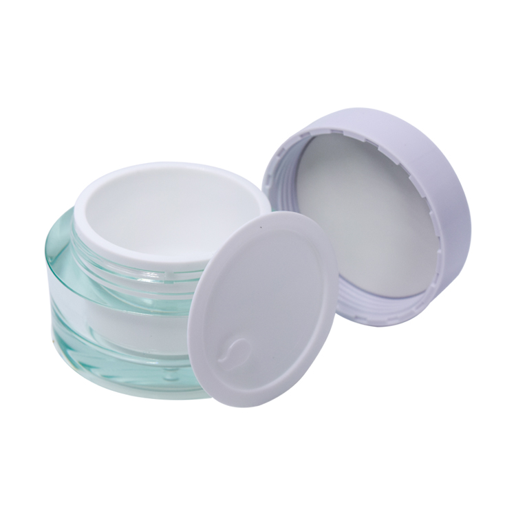 2019 light blue 50g cosmetic facial sleeping mask acrylic jar with plastic lid container