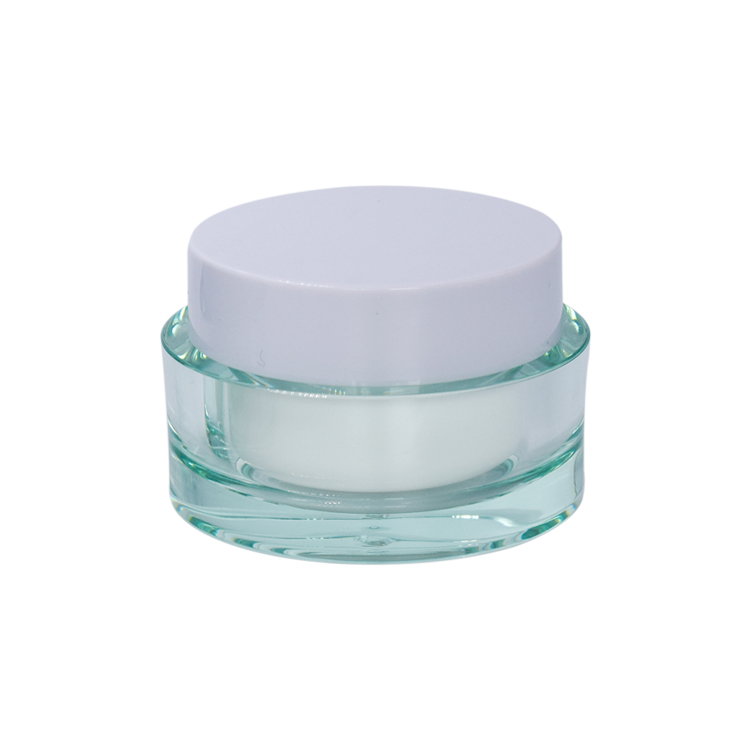 2019 light blue 50g cosmetic facial sleeping mask acrylic jar with plastic lid container
