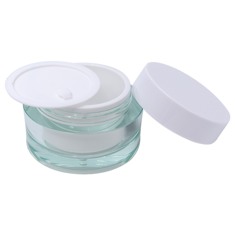 2019 light blue 50g cosmetic facial sleeping mask acrylic jar with plastic lid container