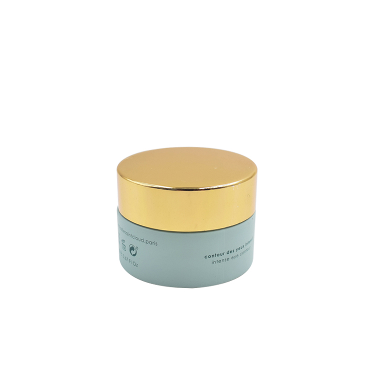 2019 luxury 20g 30g 50g matte green borosilicate glass cosmetic eye face cream jar shiny gold aluminum cap