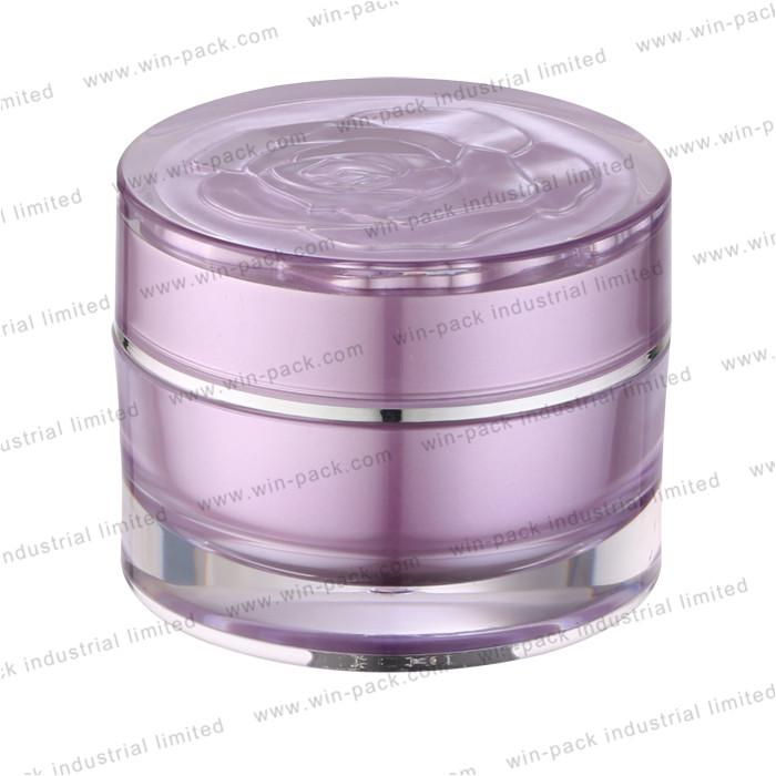 2019 new cosmetic packing 5g 30g 50g square purple designer acrylic cream jar and dual wall container