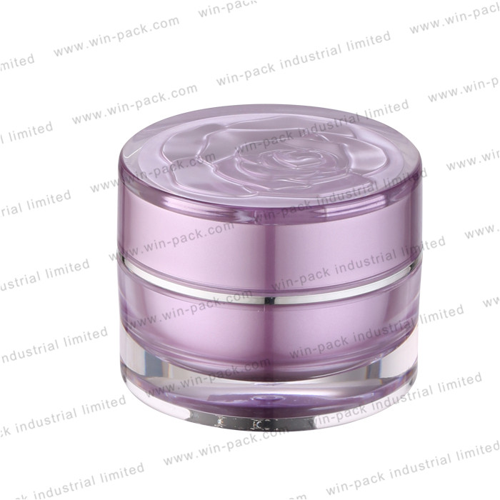 2019 new cosmetic packing 5g 30g 50g square purple designer acrylic cream jar and dual wall container