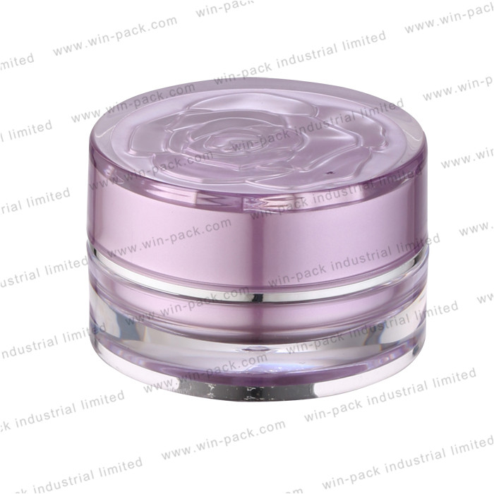 2019 new cosmetic packing 5g 30g 50g square purple designer acrylic cream jar and dual wall container