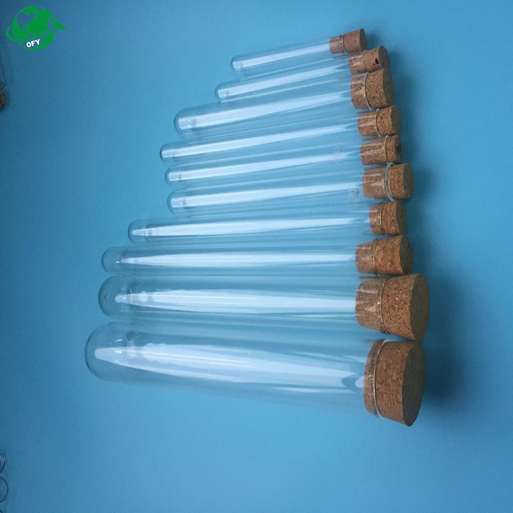 2019 new style clear glass joint tubes with cork sopper