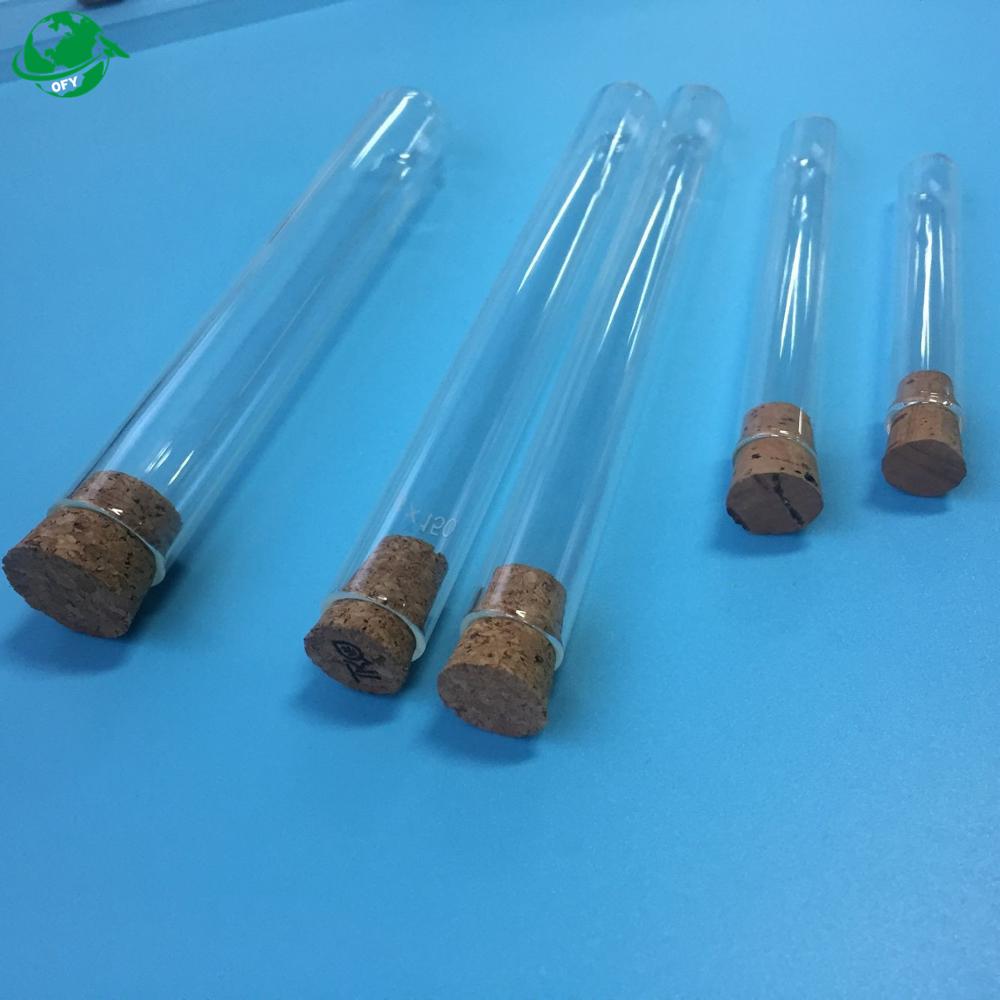 2019 new style clear glass joint tubes with cork sopper