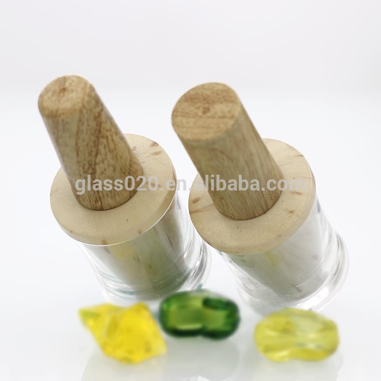 2019 popular acrylic nail polish bottle with wooden cap and brush