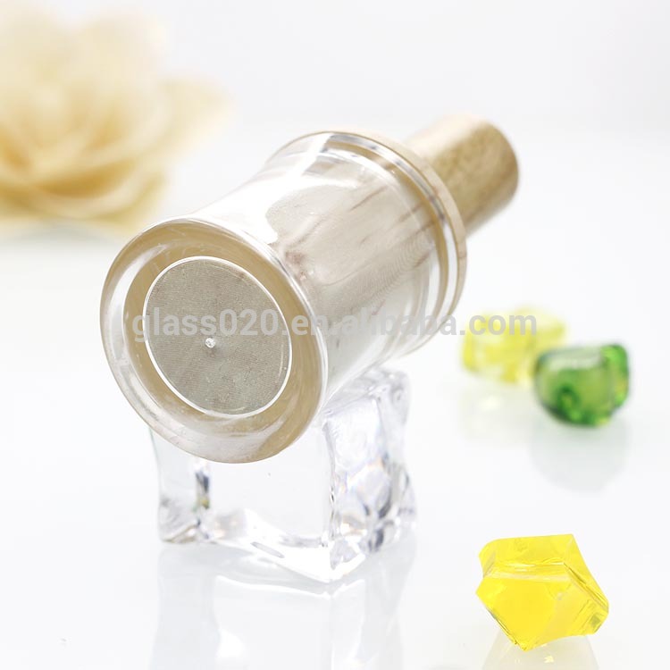2019 popular acrylic nail polish bottle with wooden cap and brush
