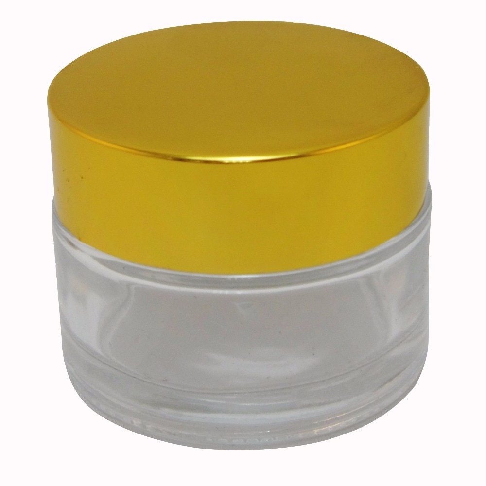 2020 30ml 50ml Amber cosmetic glass skincare  face  cream jar with golden/silver/black/white cap