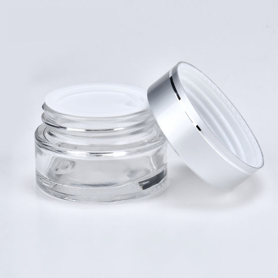 2020 30ml 50ml Amber cosmetic glass skincare face cream jar with golden/silver/black/white cap
