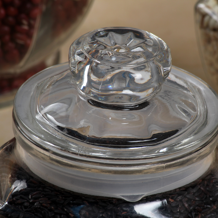 2020 500ml 800ml 1000ml Round Air Tight Glass Storage Jar with Glass Lid for Food