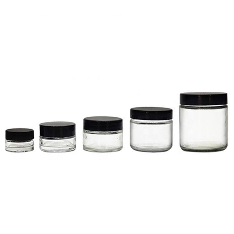 2020 Amazon top seller Round Mini Glass Containers 5ML 9ML Glass Wax Jar Concentrate Dabs
