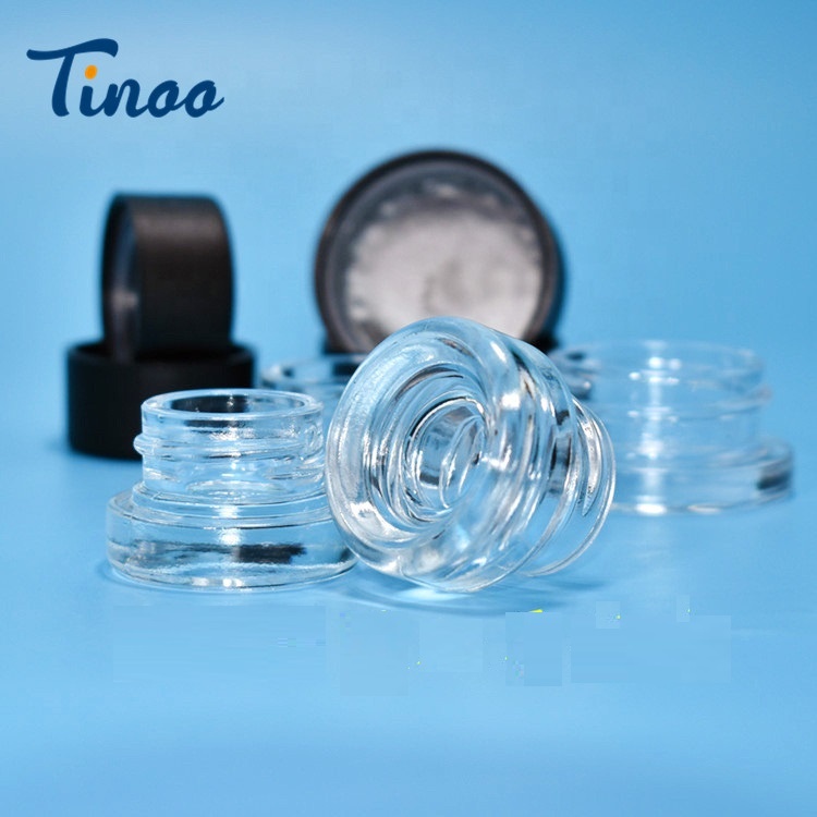 2020 Amazon top seller Round Mini Glass Containers 5ML 9ML Glass Wax Jar Concentrate Dabs