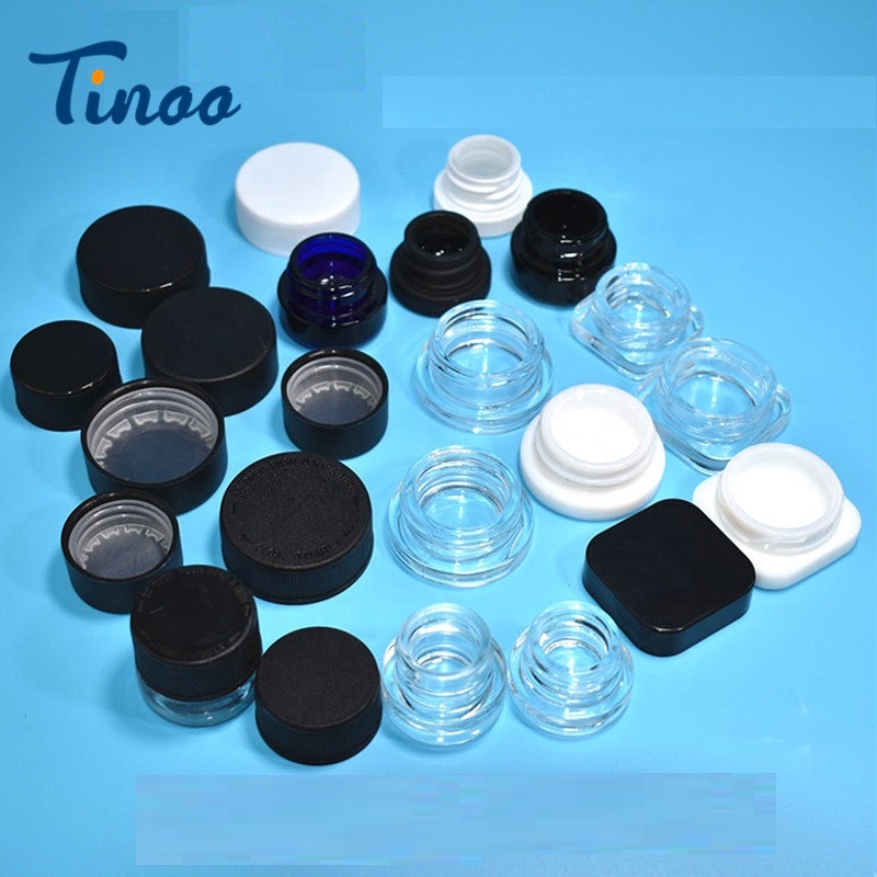 2020 Amazon top seller Round Mini Glass Containers 5ML 9ML Glass Wax Jar Concentrate Dabs