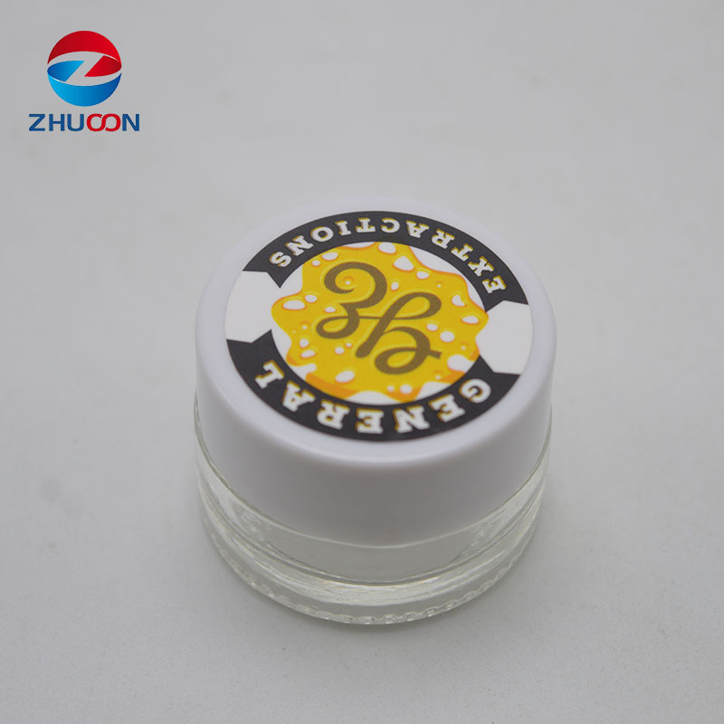 2020 Amazon top seller Round Mini Glass Containers 5ML 9ML Glass Wax Jar Concentrate Dabs