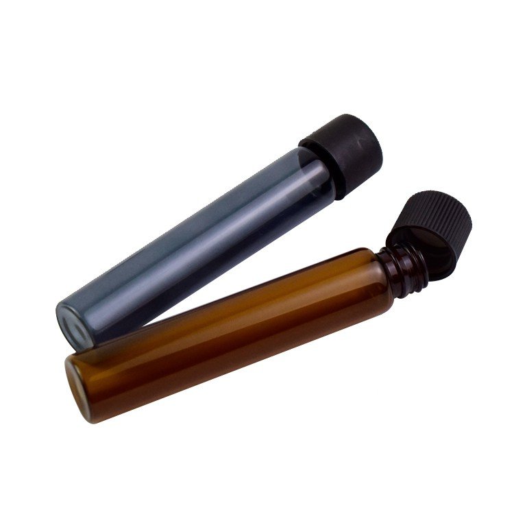 2020 Amber Glass Tube For Preroll Glass Test Tubes With Plastic Lid Child Proof Cap 22*120mm