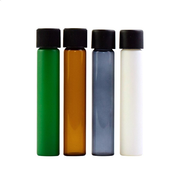 2020 Amber Glass Tube For Preroll Glass Test Tubes With Plastic Lid Child Proof Cap 22*120mm
