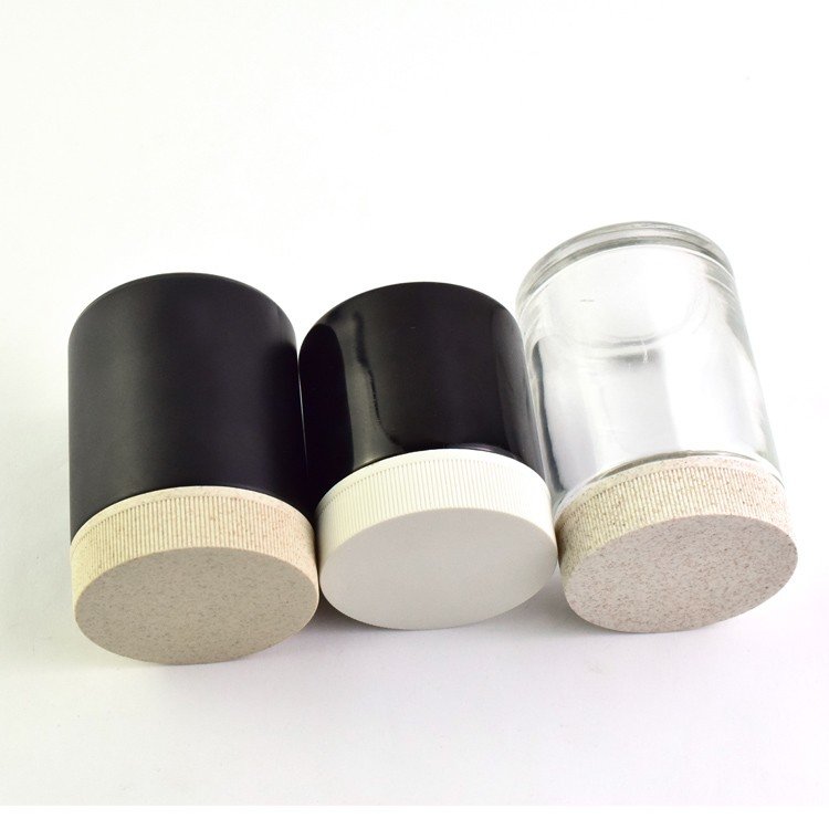 2020 Biodegradable Cap Glass Jar 1 2 3 oz Hemp Flower Glass Jar Flascos de Vidrio Clear Glass Packaging