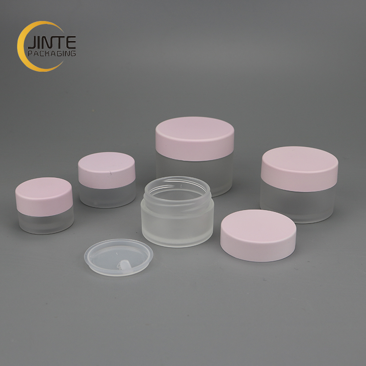2020 Cosmetic Packaging 30ml 1OZ Frosted Jar, Lip Scrub Jar with Pink Cap