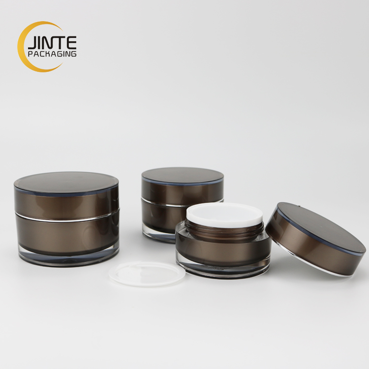 2020 Cosmetic Packaging 50ml Thick Wall Brown Face Cream Jar