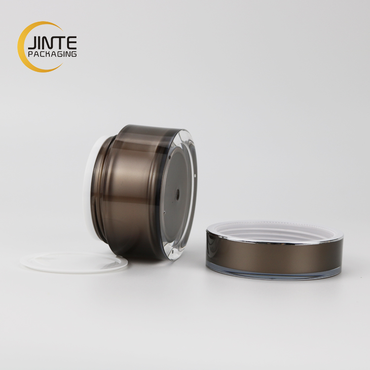 2020 Cosmetic Packaging 50ml Thick Wall Brown Face Cream Jar