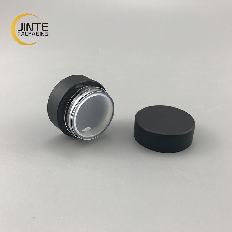 2020 Cosmetics Packaging And Container, 10g 15g Empty Matte Black PETG Lip Scrub/Balm Jar With Lid