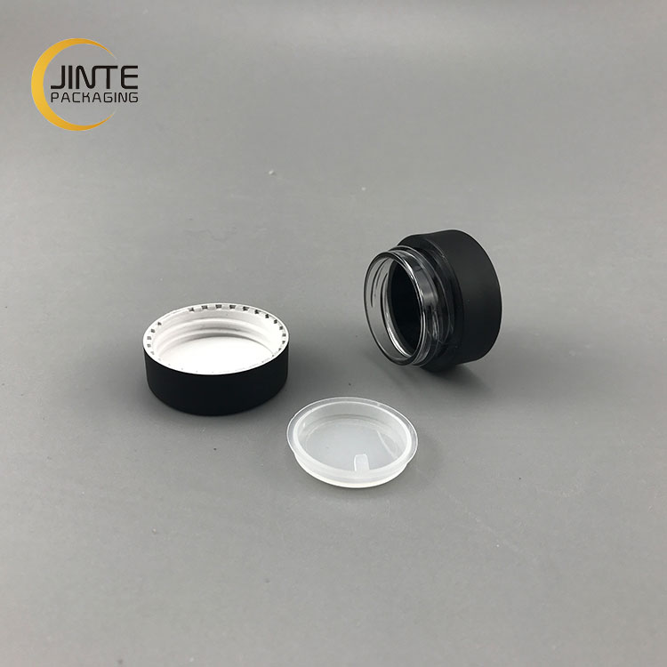 2020 Cosmetics Packaging And Container, 10g 15g Empty Matte Black PETG Lip Scrub/Balm Jar With Lid